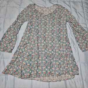 Hollister Blue and Red-Orange Floral Dress